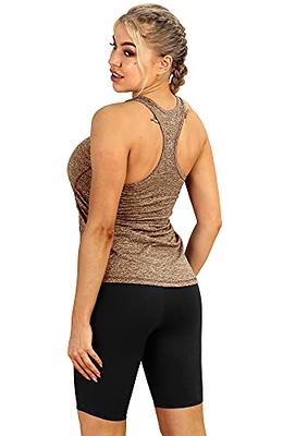 icyzone Workout Tank Tops Built in Bra - Women's Athletic Running
