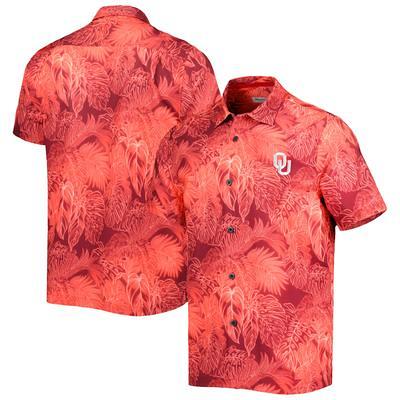 Men's Tommy Bahama Royal Texas Rangers Jungle Shade Silk Camp Button-Up Shirt Size: Small