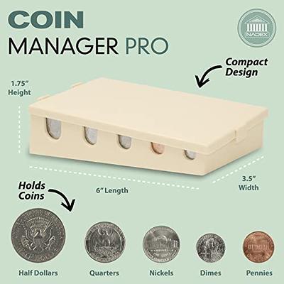 ljhnba Plastic Coin Holder Coin Storage Box 5 Compartments For Car