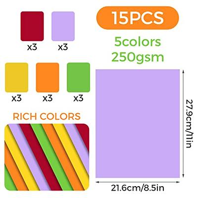 15 Sheets Colored Cardstock 8.5 x 11, 250gsm/92lb Assorted Colors Cardstock  Paper Construction Paper for Kids, Crafts, Card Making, Invitations,  Printing, Scrapbook Supplies - Yahoo Shopping