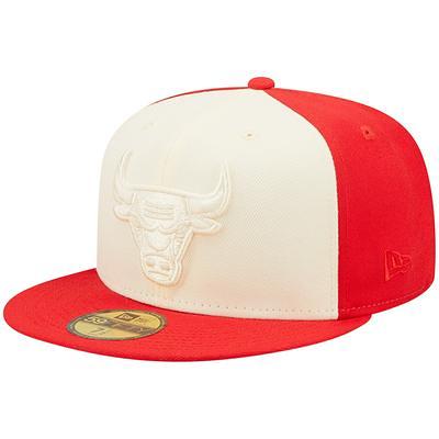 Men's New Era Cream/Black Chicago Bulls Piping 2-Tone 59FIFTY Fitted Hat