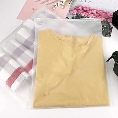Frosted Zipper Plastic Bags for Clothes, 100 Pcs 10x13 Inch