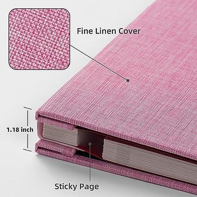 HoneyTolly Large Photo Album Self Adhesive with Picture Display Window, DIY  Scrapbook Album for 4x6 8x10 Pictures, 40 Pages Linen Cover Memory Book  with Scraper and Metallic Pen(Pink) - Yahoo Shopping