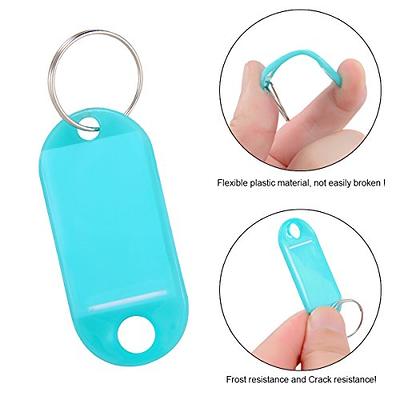 YUEAON 100 Pack Tough Plastic Key Tags with Label Window ID Luggage tag  with Split Ring Key Ring Keychain,10 Colors - Yahoo Shopping