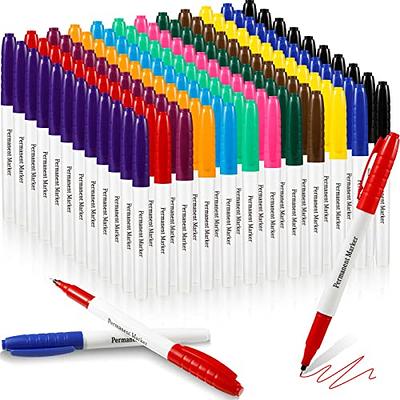 Permanent Markers, 24 Colors Fine Point Assorted Colors Permanent Marker  Set, Works on Plastic,Wood,Stone,Metal and Glass for Doodling, Coloring,  Marking by Shuttle Art