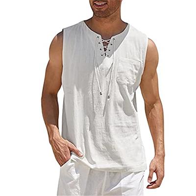 Men's A-shirt Tanks, Solid Color Singlet, Sleeveless Tank Top