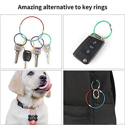 YHYZ 3/4 NCH Key Rings Bulk (100pcs, Round), 20mm(0.75 inch) Sliver Metal  Spilt Key Rings, for Kechain Chain/Dog Collar tag/DIY Craft Jewelry