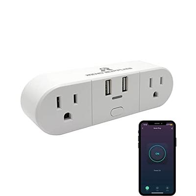 Basics Smart In-Wall Outlet with 2 Individually Controlled Outlets,  Tamper Resistant, 2.4 GHz Wi-Fi, Works with Alexa Only, 4.57 x 2.80 x 1.85  inches, White 