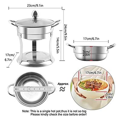 BriSunshine 6 Packs Individual Single Shabu Hot Pot,1QT Mini Round Chafing  Dish Buffet Set,Stainless Steel Food Server Warmers with Glass Lids for  Caterings Parties Wedding - Yahoo Shopping