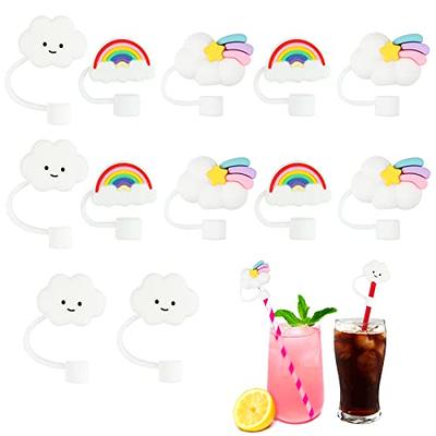 12 Pack Reusable Silicone Straw Tips Cover for 6 to 8 mm Straws, Portable  Cute Straw Caps Covers Creative Straw Plug Drinking Dust Cap for Home