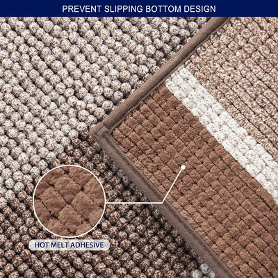 Subrtex Chenille Soft Rugs Super Water Absorbing Shower Mats - On