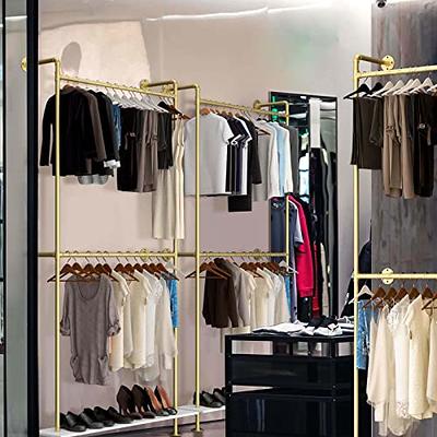 Wall Mounted Gold Clothing Display Rack 