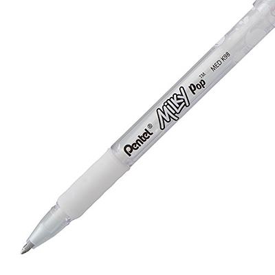 Pentel Milky Pop Pastel Gel Pen, (0.8mm) Medium Line, White Ink