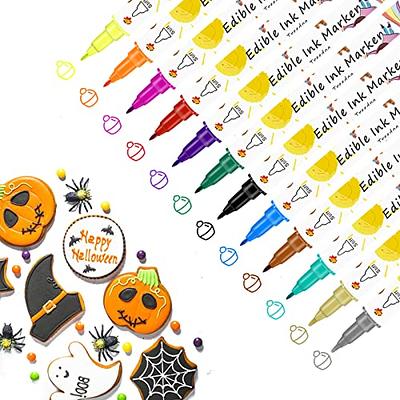 Fanika Edible Markers Food Coloring Pens 10 Colors, Double-sided Fine Tip  Food Grade Pens and Edible Marker for Cookies Decorating Fondant, Cakes