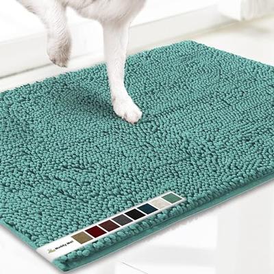 Lochas Bath Rugs Dog Chenille Shaggy Washable Non Slip Entry Rug