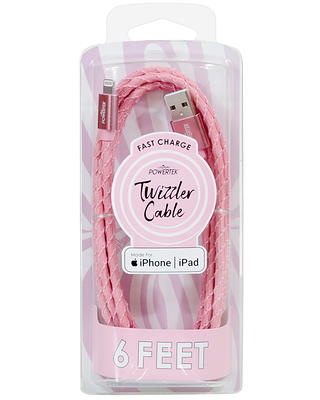 Liquipel Powertek iPad & iPhone Charger Cable, Fast Charging 6ft MFI  Certified Lightning to USB Cord, Diamond Shine Pink 