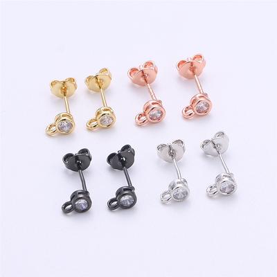 1 Pair Round 3mm Cz Ear Stud Open Link Gold Filled Earring Nickel Free  Minimalist Making Post, Jewelry Supply, K-325, K-326 - Yahoo Shopping