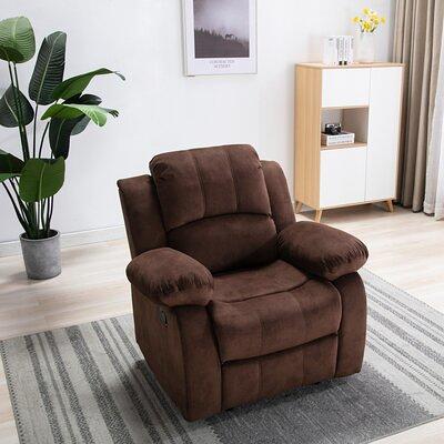 Dreamsir Oversized Rocker Recliner Chair, Manual Recliner Single Sofa  Couch, Soft Fabric Overstuffed Rocking Chair for Living Room, Theater  Seating