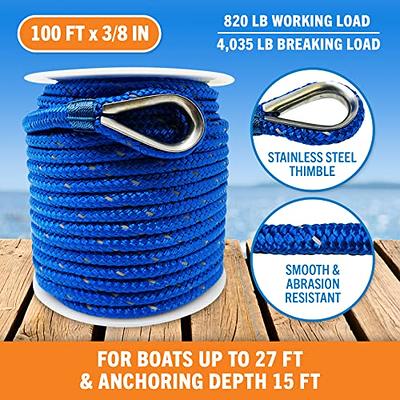 3/8 x 100' Double Braid Anchor Line Rope