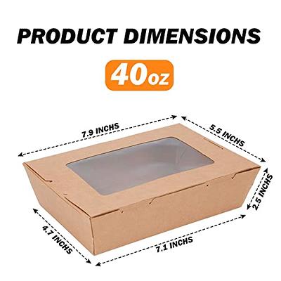 Kaderron 60 Pack 40 Oz Take Out Food Containers Disposable Kraft Paper Food  Container 2 Compartment Takeout Box for Food Servicing (60)