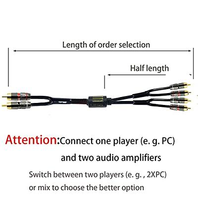 TNP 3.5mm to RCA Audio Cable (1 Feet) Bi-Directional Male to Male Nickel  Plated Connector AUX Auxiliary Headphone Jack Plug Y Adapter Splitter