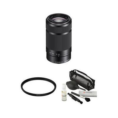 Sony E 55-210mm f/4.5-6.3 OSS Lens with UV Filter Kit (Black