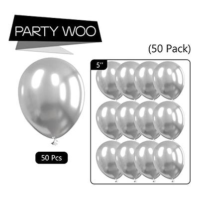 PartyWoo Pink Balloons, 50 pcs 5 inch Hot Pink Balloons and Balloon Gl