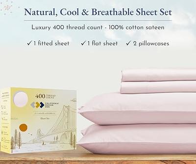 California Design Den 400 Thread Count 100% Cotton Sheets, King Size Sheet  Set, 4 Pc Luxury Sheets & Pillowcases, Bedding for King Bed, Sateen King