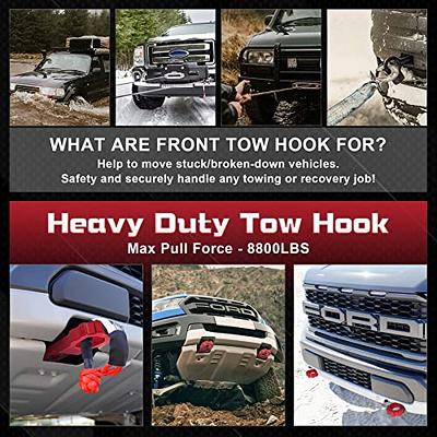 Heavy Duty Front Red Tow Hooks FL3Z-17N808-A For Ford F-150 F150 With  Hardware