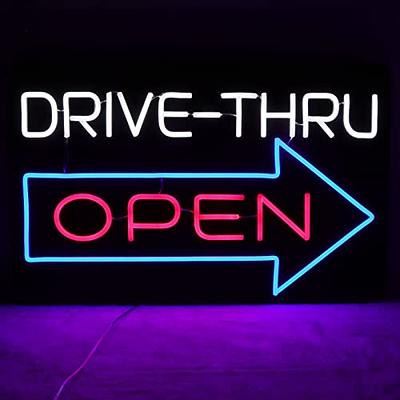 JFLLamp Large Drive Thru Open Neon Signs for Wall Decor Neon Lights for Bedroom  Led Signs