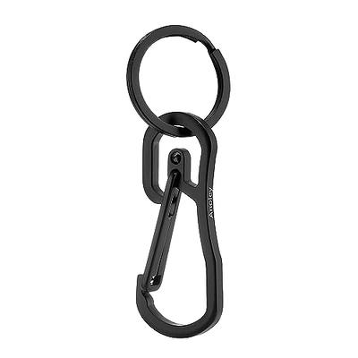 Anoley Carabiner Clip Retractable Ring Set Titanium Keychain Quick Release  Hooks for Men Women