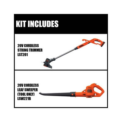 BLACK+DECKER 20V MAX Cordless Battery Powered String Trimmer & Leaf Blower  Combo Kit with (1) 1.5 Ah Battery and Charger LCC221 - The Home Depot