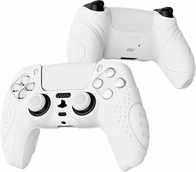 PlayVital Mecha Edition Black Ergonomic Soft Controller Silicone Case Grips  for ps5, Rubber Protector Skins with Thumbstick Caps for ps5 Controller 