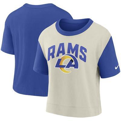 Men's New Era Cream Los Angeles Rams Sideline Chrome T-Shirt Size: Medium