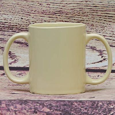 Dual Handle Mug (Double Grip Mug) to Aid Tremors, MICROWAVE SAFE, 11.83 US  Fl. Oz. (350