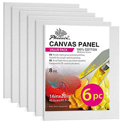 Canvas Panels 4x4 Inch 12-Pack, 10 oz Triple Primed Acid-Free 100% Cotton  Blank Small Canvases for Painting, Square Flat Canvas Board for Oil  Acrylics Watercolor & Tempera Paints 