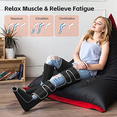 SHINE WELL Leg Compression Massager, Leg Massager for Circulation and Pain  Relief, Air Compression Leg Massager with 3 Modes 3 Intensities 2 Extenders