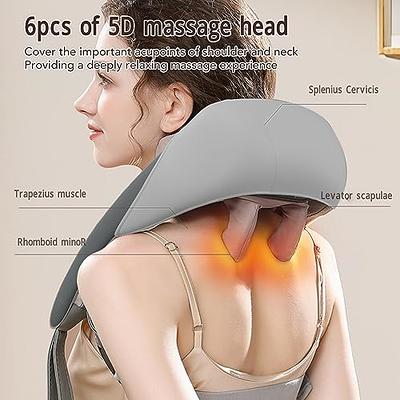 Shiatsu Neck and Back Massager with Soothing Heat Wireless Electric Deep  Tissue 5D Kneading Massage Pillow Shoulder Leg Body