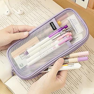 EASTHILL Grid Mesh Pen Pencil Case with Zipper Clear Makeup Color Pouch  Cosmetics Bag Multi-Purpose Travel School Teen Girls Transparent Stationary  Bag Office Organizer Box for Adluts(Purple) - Yahoo Shopping