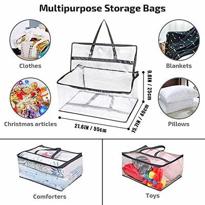 Vieshful 3 Pack Underbed Storage Bags 75L Foldable Clothes Bag Large  Capacity Storage Containers with Clear Window Reinforced Handles Zippered