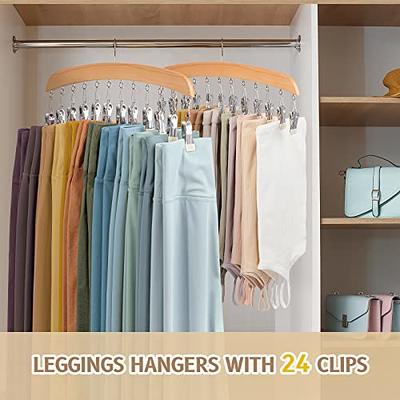 Legging Organizer for Closet-Pants Hangers Space Saving with Clips