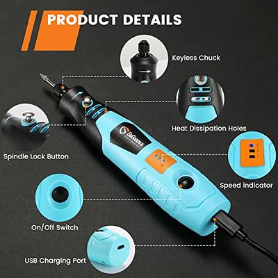 HARDELL Mini Cordless Rotary Tool Kit, 5-Speed and USB Charging