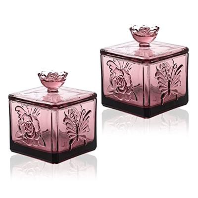 Embossed Glass Candy Jar with Lid set of 2 Colorful Decorative Jewelry Box  Wedding Candy Buffet Jar Kitchen Storage Jar for Bathroom, Pantry, Office,  Red Purple - Yahoo Shopping