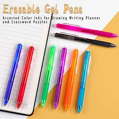 8 Pack Retractable Erasable Gel Pens Clicker Fine Point 0.7mm