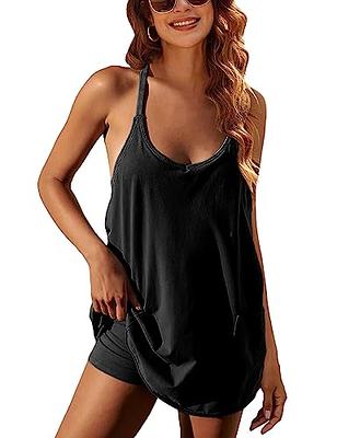  IUGA Womens Tennis Dress Built in Shorts & Bra Adjustable  Straps Exercise Workout Dress with Pockets Golf Athletic Dresses Black :  Clothing, Shoes & Jewelry