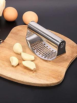 Multifunctional Pressed Garlic Chopper, Garlic Press Stainless Steel 304  Manual Onions Masher Onion Chopper Garlic Crusher for Mincing Slicing  Peppers
