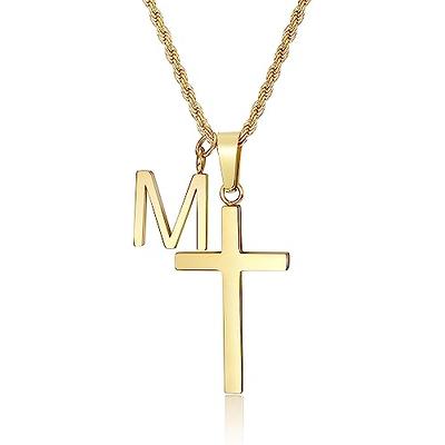 Men’s Cross Necklace and Gold-Plated Chain