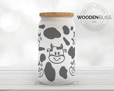 Kawaii Cow Print Frosted Glass Tumbler, Iced Coffee Beer Can, Lover Gift,  Christmas Gift For Her, Cup, New Years - Yahoo Shopping