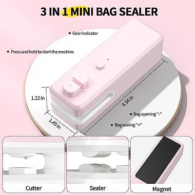 Mini Bag Sealer Chip Bag Sealer with Cutter and Magnet Handheld