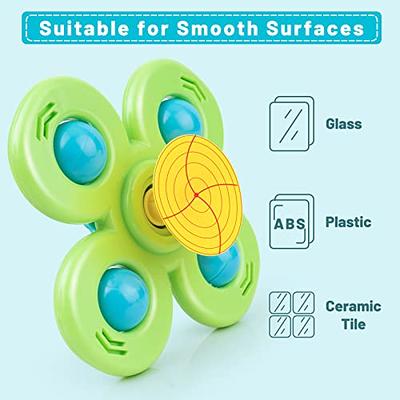 2PCS Suction Cup Spinner Toys with Swim Turtle Water Bath Toys for Toddlers  1-3 Year